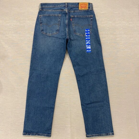 Levis 505 Jeans Mens 36 x 32 Straight Leg Regular Fit Medium Wash Denim - Picture 3 of 13